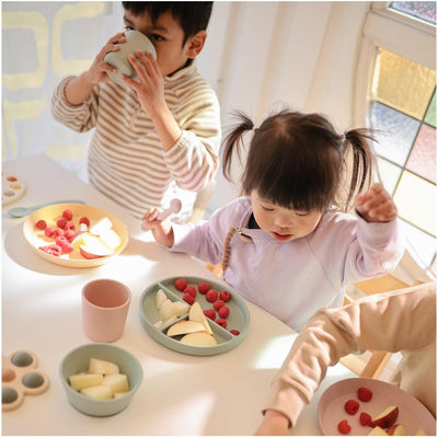 Prato De Sucção Infantil Mushie Powder Blue - Sucção Perfeita